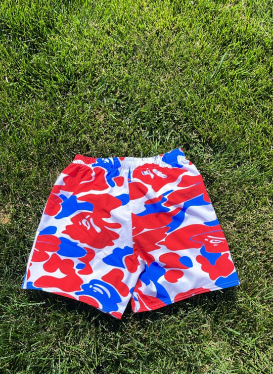 Men's Red, White, and Blue Recycled Athletic Shorts