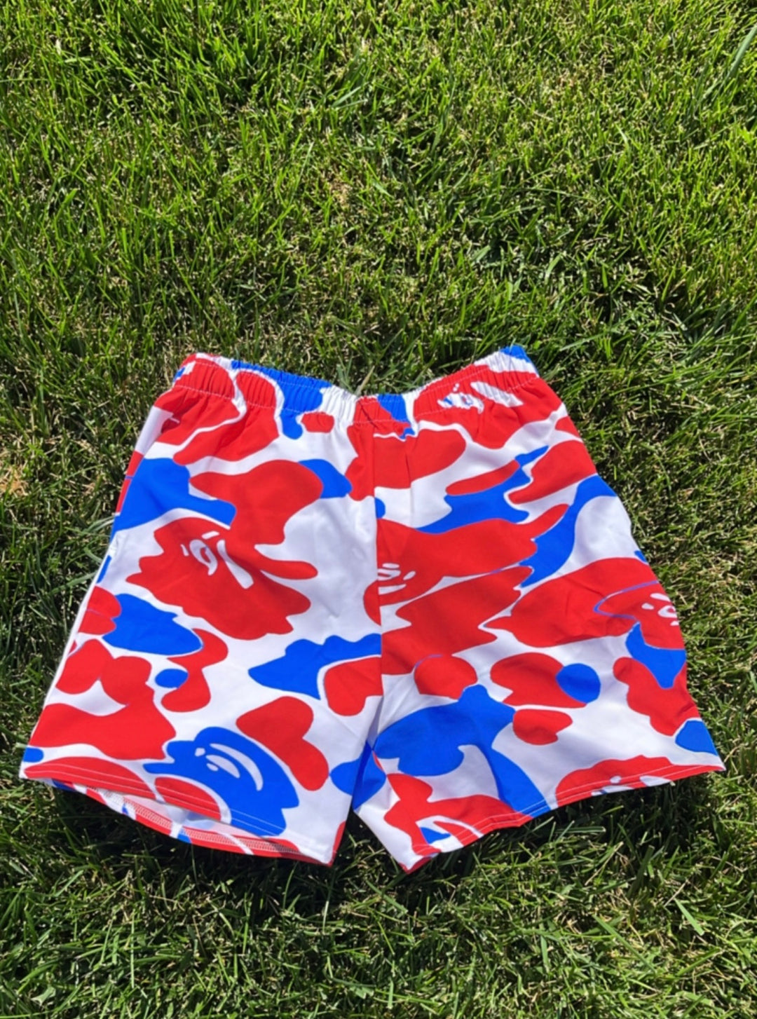 Men's Red, White, and Blue Recycled Athletic Shorts