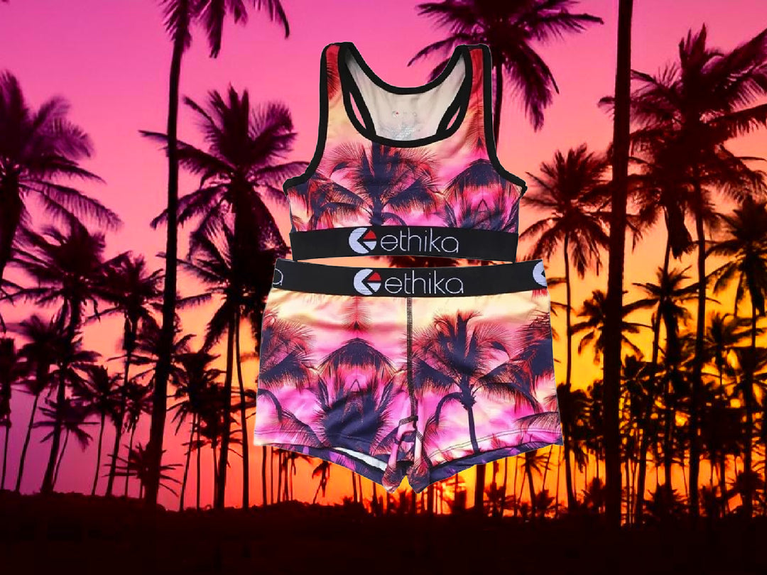 Pre-Order Sunset Coconut Tree Ethika Women's Underwear and Bra Set