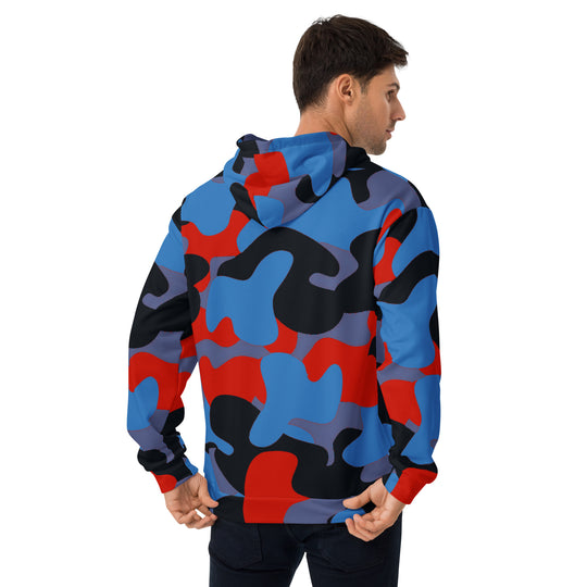 Red/Black/Blue Camouflage Hoodie