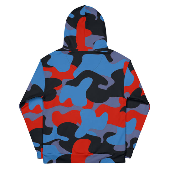 Red/Black/Blue Camouflage Hoodie