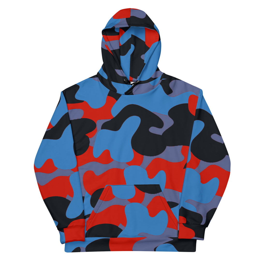 Red/Black/Blue Camouflage Hoodie