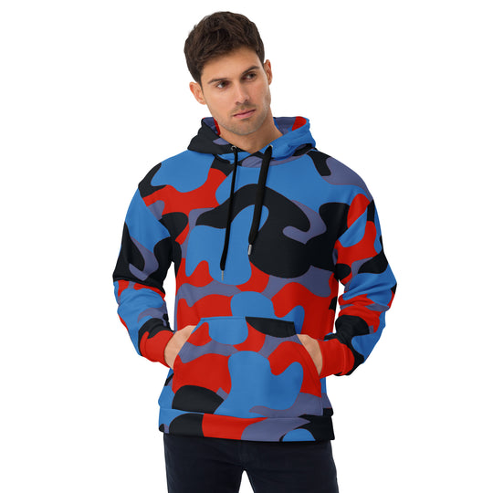 Red/Black/Blue Camouflage Hoodie