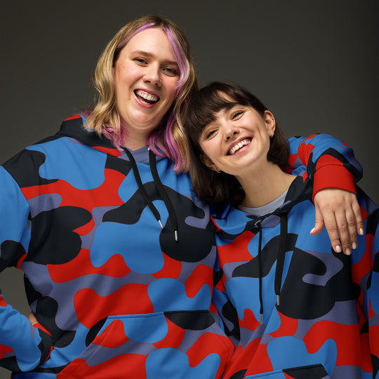 Red/Black/Blue Camouflage Hoodie